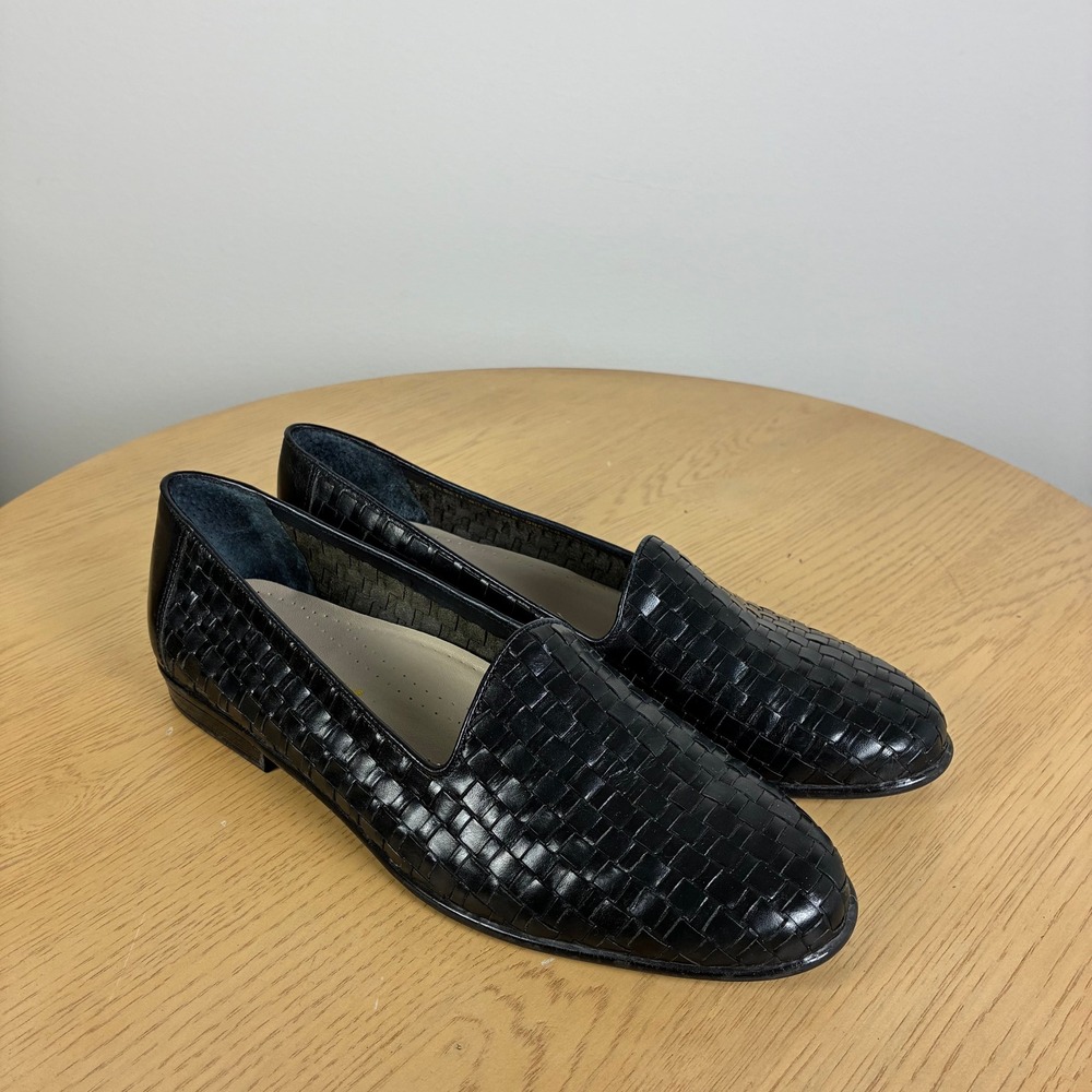 Cabin Creek Black Woven Leather Loafers